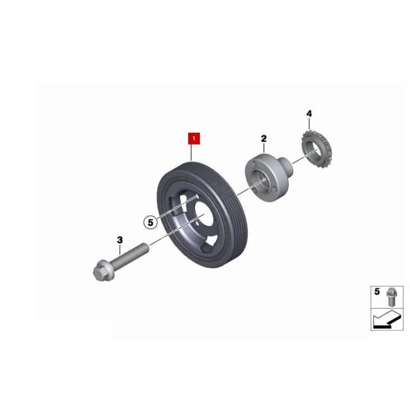 11237638551 3series F30 316i 316Li 116i 118i 114i Torsional vibration damper