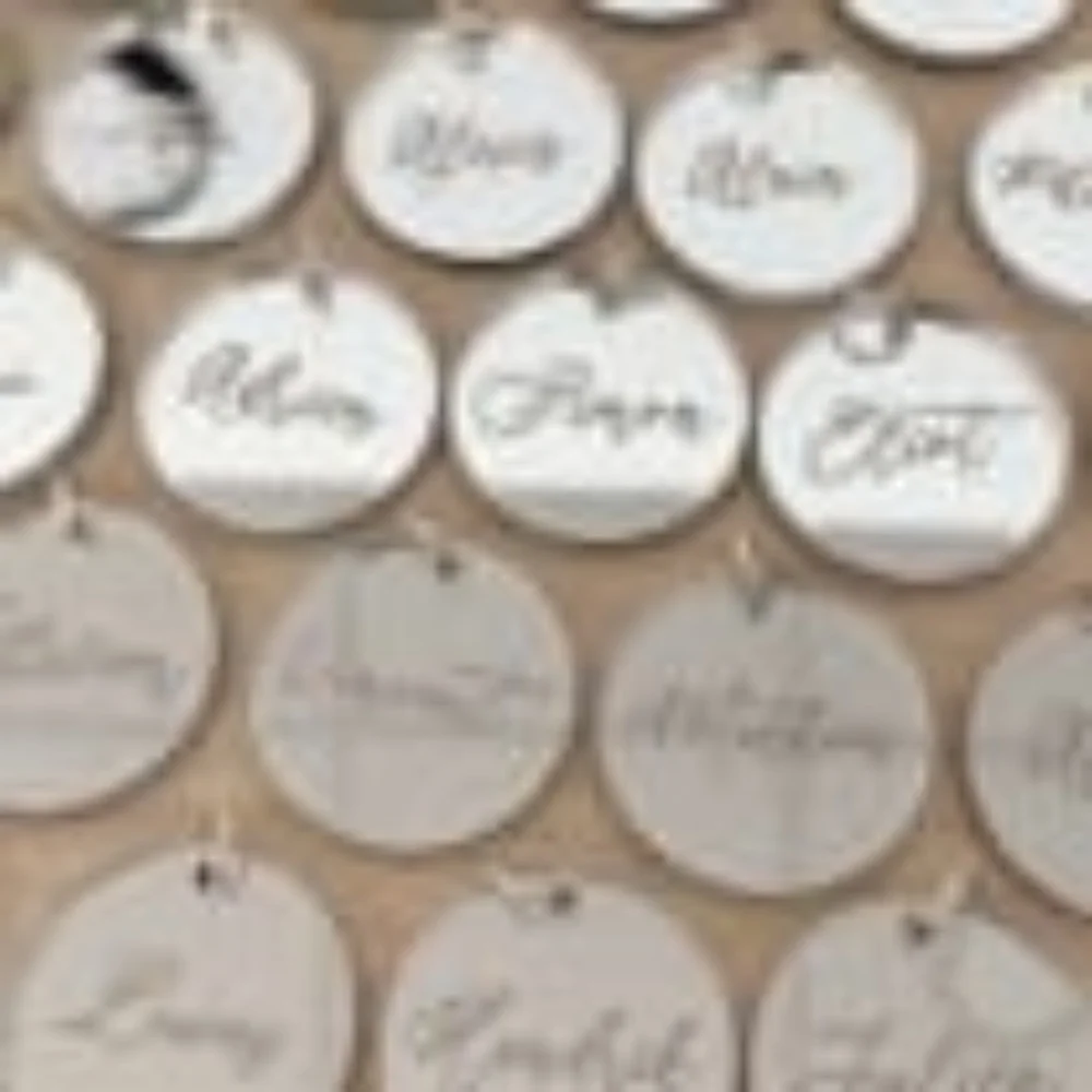 3.5cm Custom Mirror Acrylic Wine Charms, Personalized Name Drink Markers, Wine Glass Tags, Engagement Party Table Place Cards
