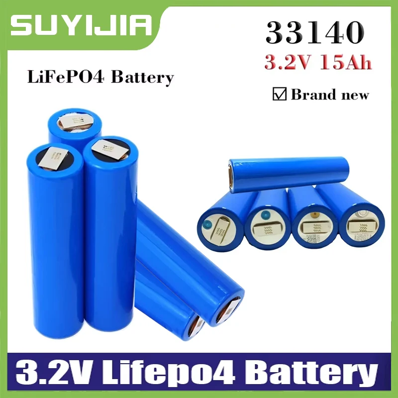 

3.2V 15Ah 33140 Lifepo4 Battery 5C High Power Discharge Suitable for Diy 12v 24v 36v 48v Electric Motorcycle Tricycle Bicycle