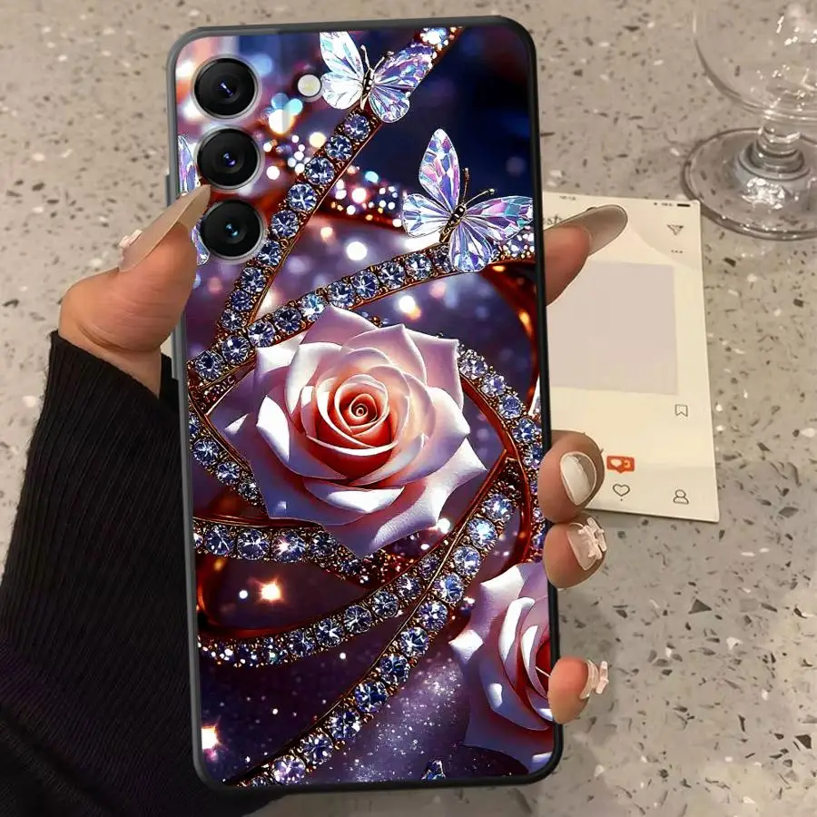 Case for Samsung Galaxy A05 A30s A53 A20s A06 A02s A50 A56 A71 A73 A03 A04 Phone Cover Pink Flowers