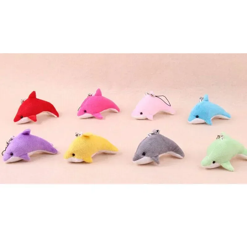 2024 Super Kawaii Little Dolphin Plush Stuffed Toys Cute Keychain Pendant Wedding Bouquet Decor Accessories Doll Keyring Toy 9CM