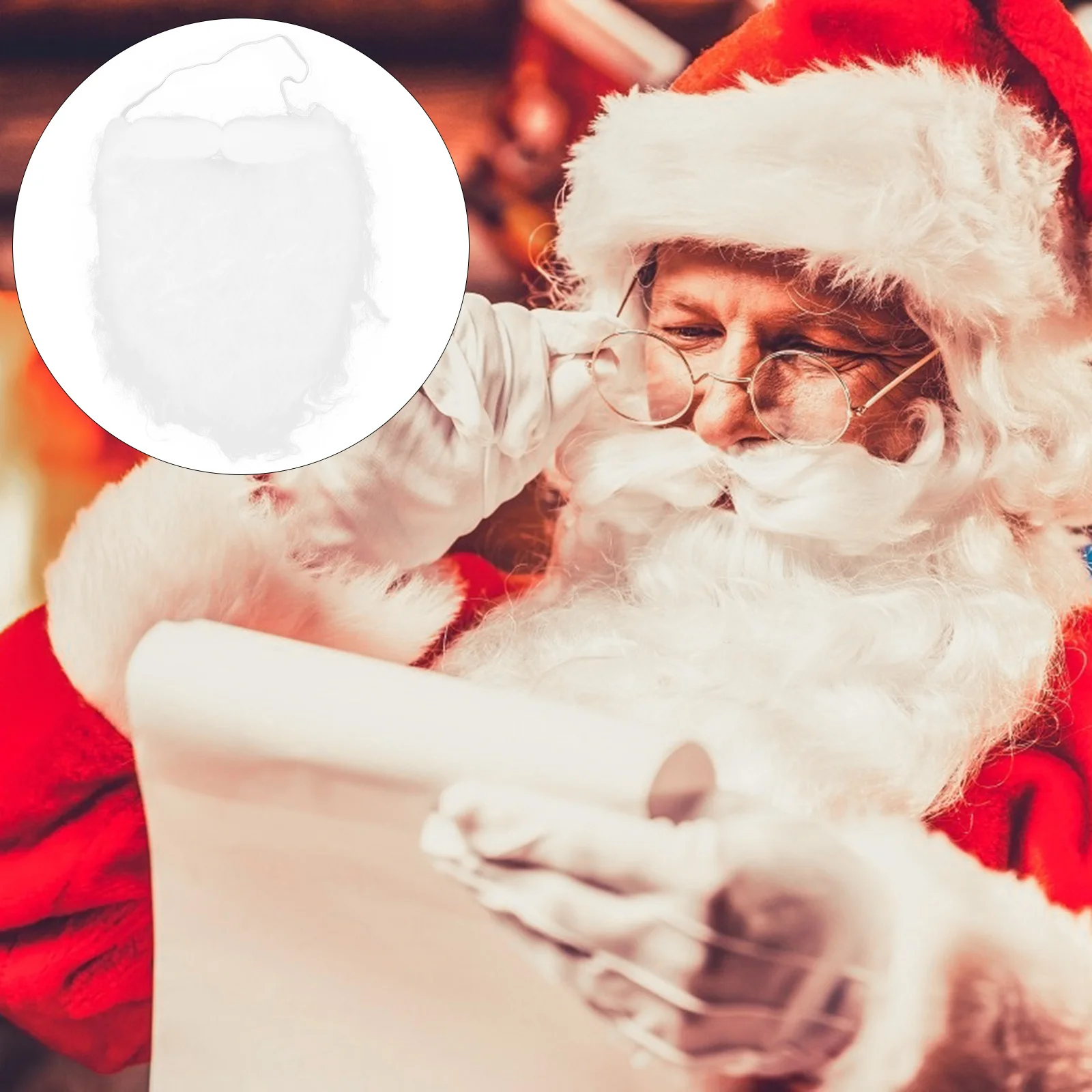 

10Pcs Santa Faux Beards Christmas Party Performance Props Lightweight Adjustable Elastic Band Cosplay Beard Fun Prop