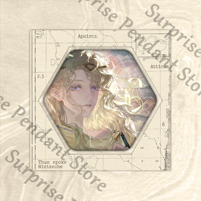 عكس: سلسلة 1999 لعبة ambitus 6 زملاء التخطيط الشخصي شارة صفيح قلادة ورق ملون مستوى مظهر عالي