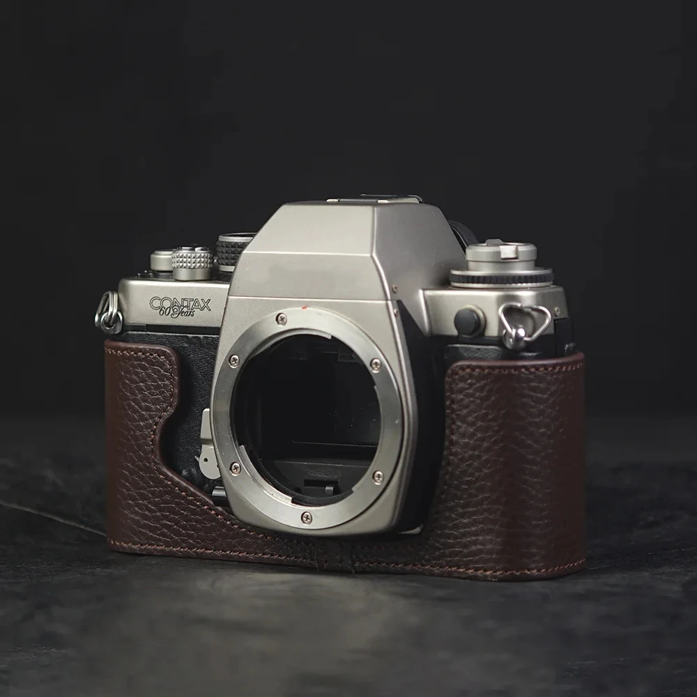 

Handmade Genuine Leather Protective Half Case Film Camera Protective Case Leather Camera Half Case For CONTAX S2 Case