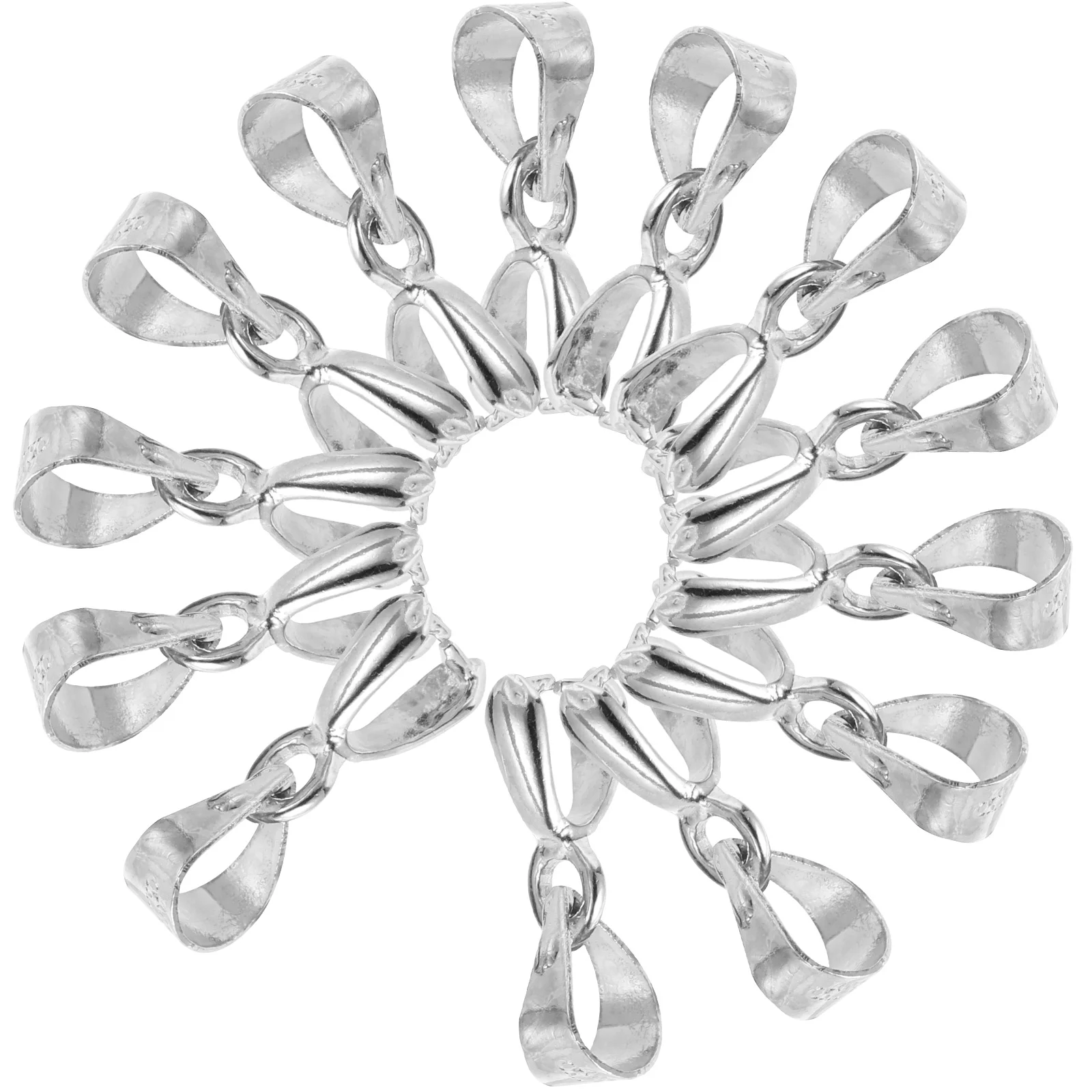

100 Pcs Pendant Buckle of The Lid Pinch Clip Clasp Charm Silver Jewelry Clasps Necklace