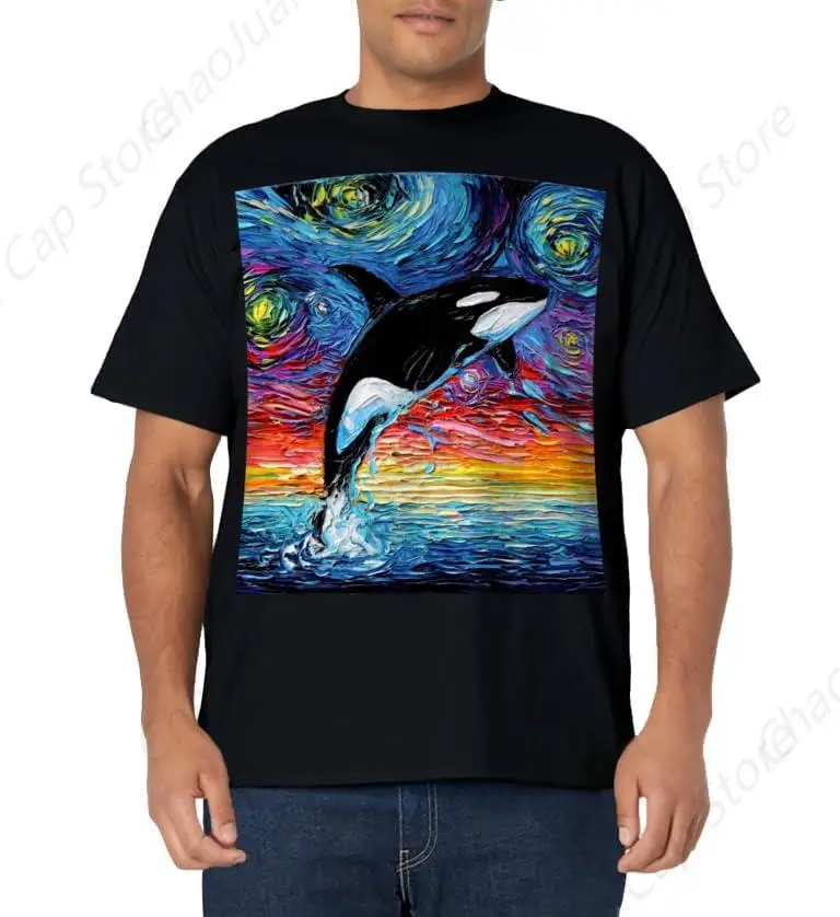 Save Whales 90s Orca Ocean Animals Chart Mammals Guide Eco T-Shirt