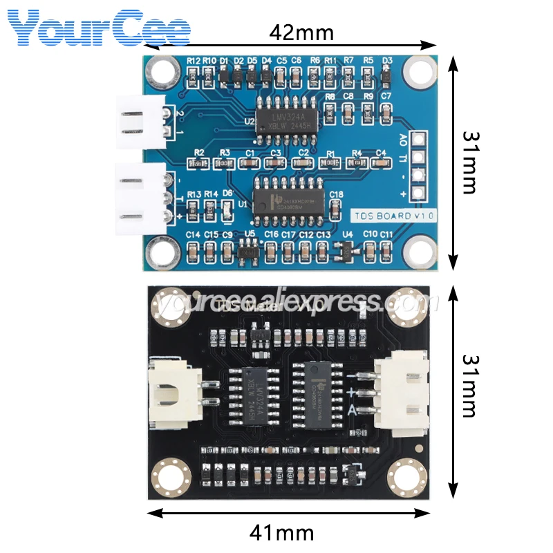 TDS Sensor Analog Signal Dissolved Solid Water Conductivity Liquid Detection Quality Monitor 0~1000ppm For Arduino 51/STM32