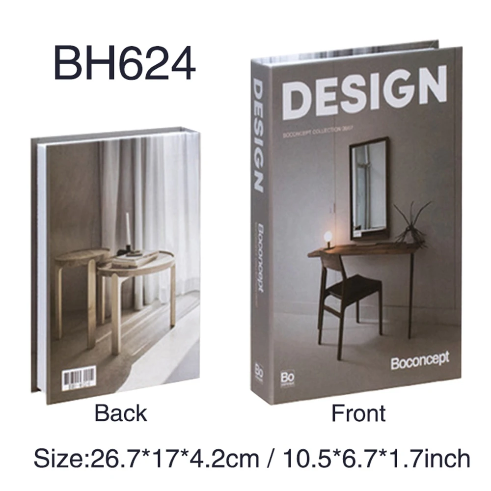 Luxuriöse Deko-Bücher für Wohnzimmer, Modische Aufbewahrungsbox in Buchform, Schlichte Nordische Couchtisch-Bücher