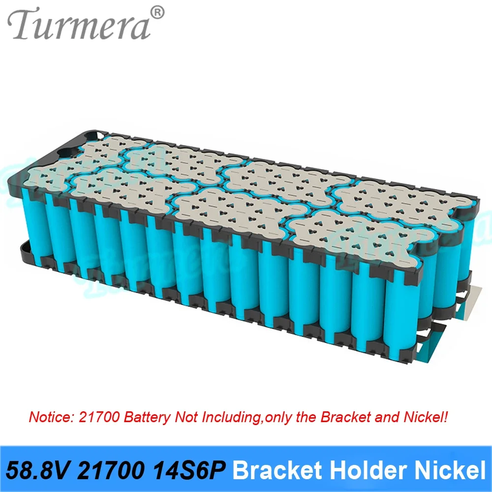 Turmera 48V 52V 60V 21700 E-bike Battery Holder with Nickel 13S6P 13S7P 13S8P 14S6P 14S7P 16S6P Bracket Use in Electric Bike Diy