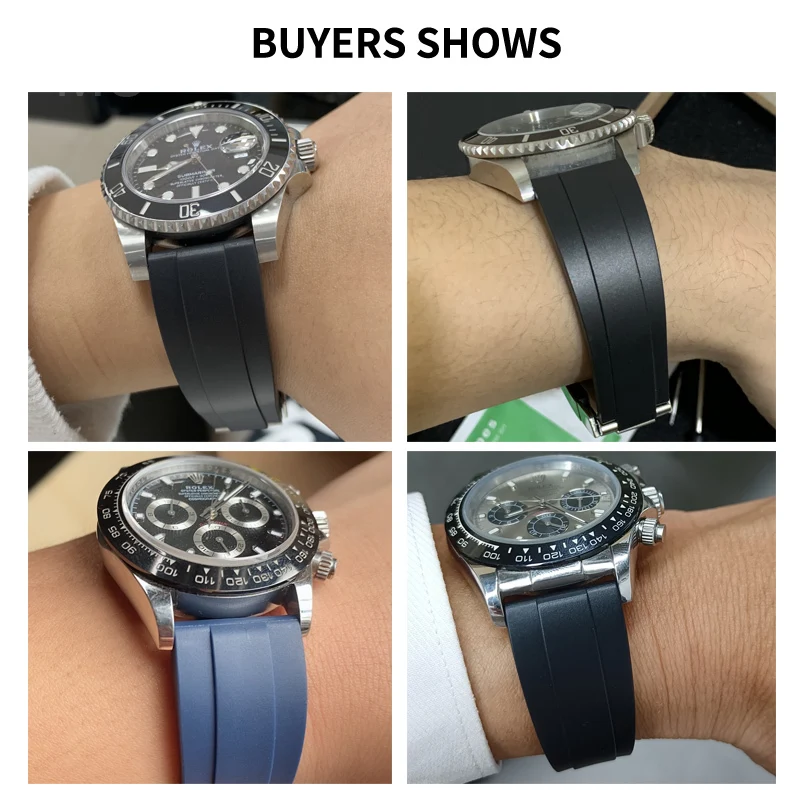 Red Black White Gray Blue for Rolex Daytona Water-ghost Silicone Bracelet Sweatproof Shockproof Mens Luxury Watch Accessory 20mm