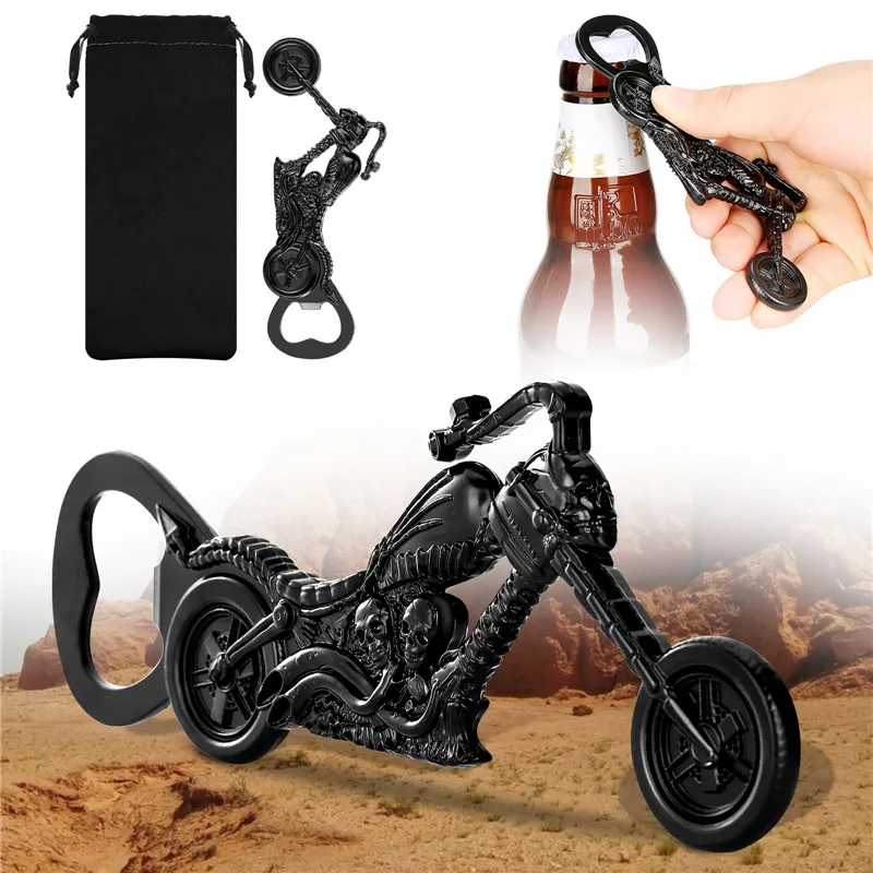 Cool Motorcycle with Skull Head Design Metal Bottle Opener Kitchen Bar Accessory Beer Oepners for Home Party Club Wedding Gift