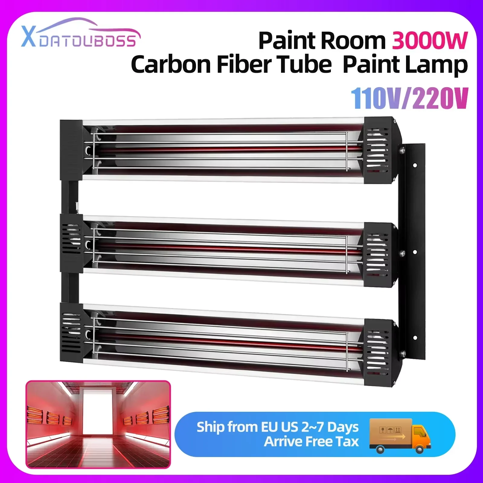 DATOU BOSS 3000W Auto Infrarot Farbe Aushärtung Lampe Infrarot Wärme Lampe für Lack Reparatur Kurze Welle Infrarot Heizung Auto Karosserie