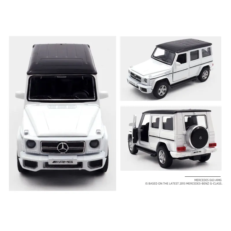 รถโมเดลเมอร์เซเดส-เบนซ์ G63 ขนาด 1/36 ของเล่นโลหะผสมแบบหล่อขึ้นรูป รถ SUV แบบดึงหลัง ขับเคลื่อนบนพื้นผิวขรุขระ สำหรับเด็ก ของขวัญ ของสะสม