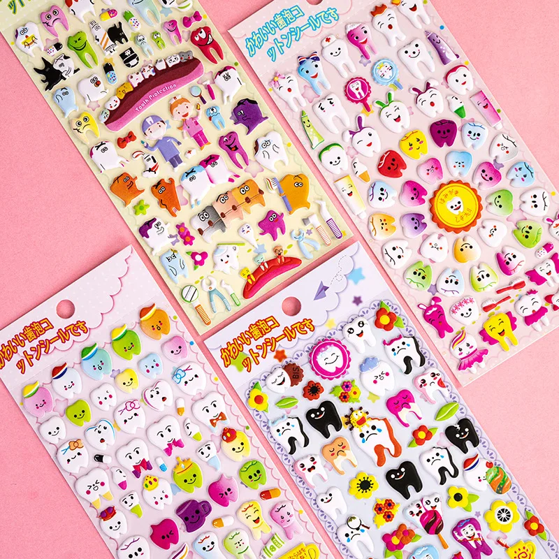 

Милые наклейки в форме моляров, стоматологические мультяшные зубы, зубная фея, пластиковые 3d наклейки, эстетические декоративные подарки для клиники, подарки для стоматолога