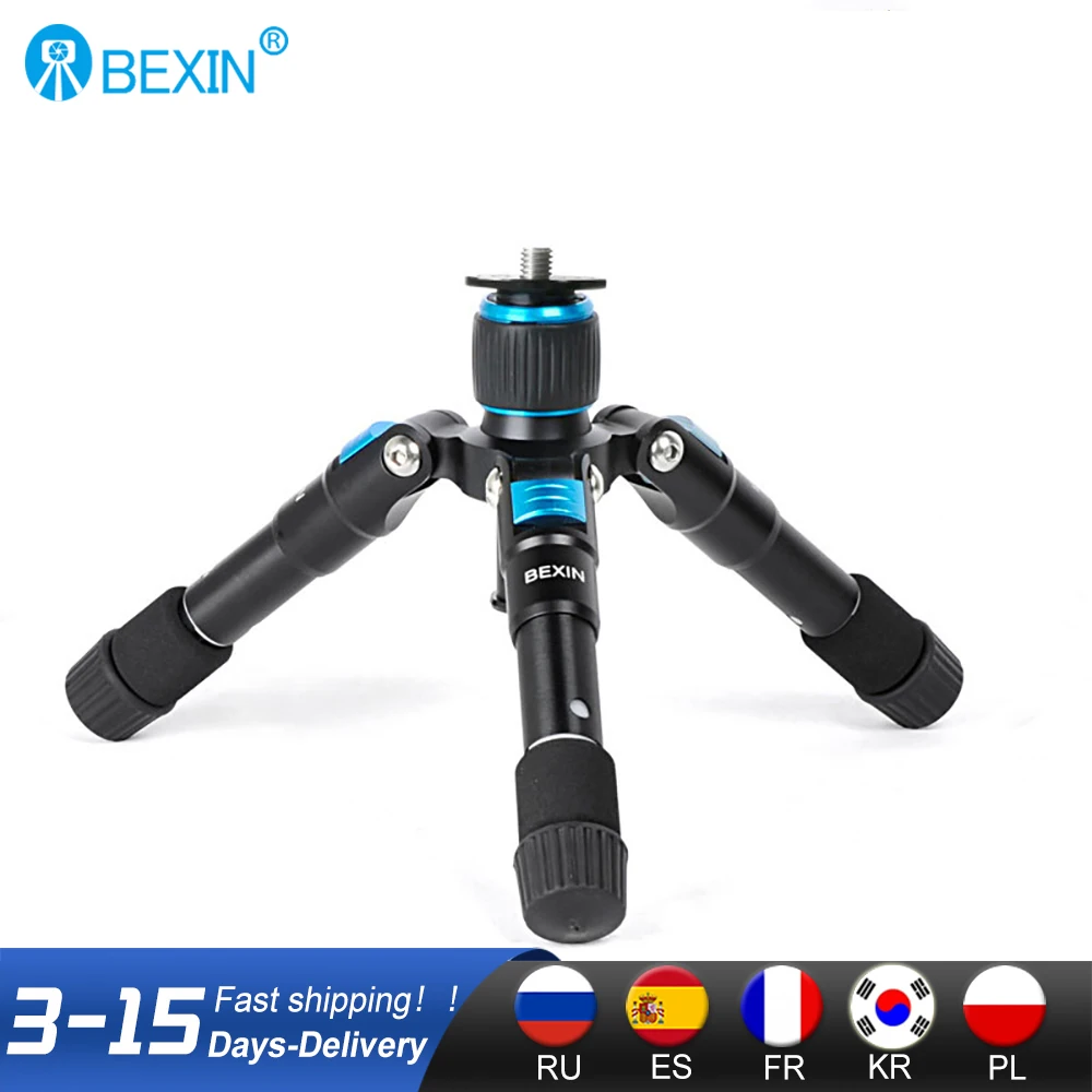 BEXIN MS08 Tripod Legs Portable Tripode Travel Camera Smartphone Holder Phone Photography Small Mini Tripod with 360° Ball Head