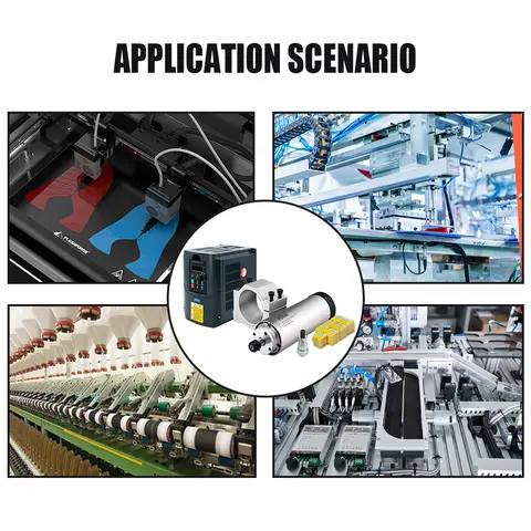 1,5 kW ER11 luftkyld spindel 65 mm 24000 rmp rund spindel + monteringsklämma + YL620A VFD-inverter för CNC-gravör och fräsmaskin 10 best sales 65 mm spindel - №1