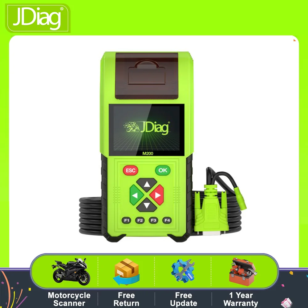 

JDiag M200 мотоцикл OBD2 диагностический инструмент сканер Moto неисправностей считыватель кодов тестер батареи инструмент Motoscan для Yamaha Kawasaki Honda