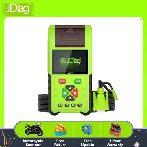 JDiag M200 Motorcycle OBD2 Diagnostic Tool Scanner Moto Fault Code Reader Battery Tester Motoscan Tool For Yamaha Kawasaki Honda