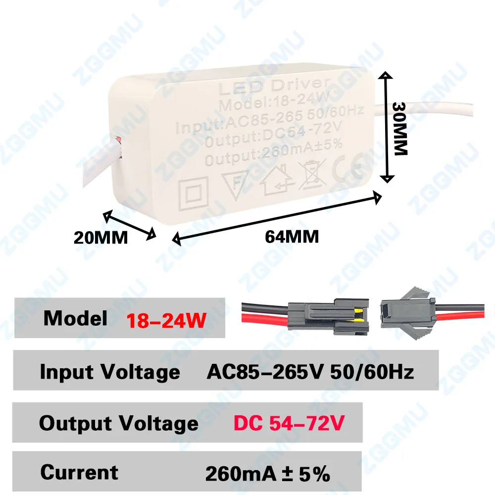 LED Driver Constant Current Wide Voltage 85-265V 1-3W 4-7W 8-12W 18-24W 25-36W Power Supply For LED Downlight Ceiling Light