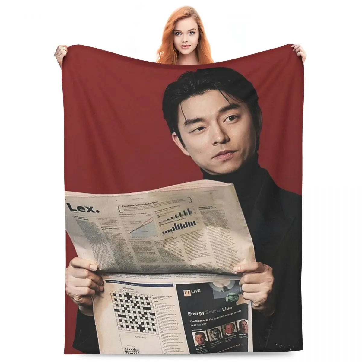 

New Arrival Gong Yoo KPOP Blanket Fleece Sofa Throw Blanket Lightweight Throw Blankets for Couch Bedding Travel Throws Bedspread