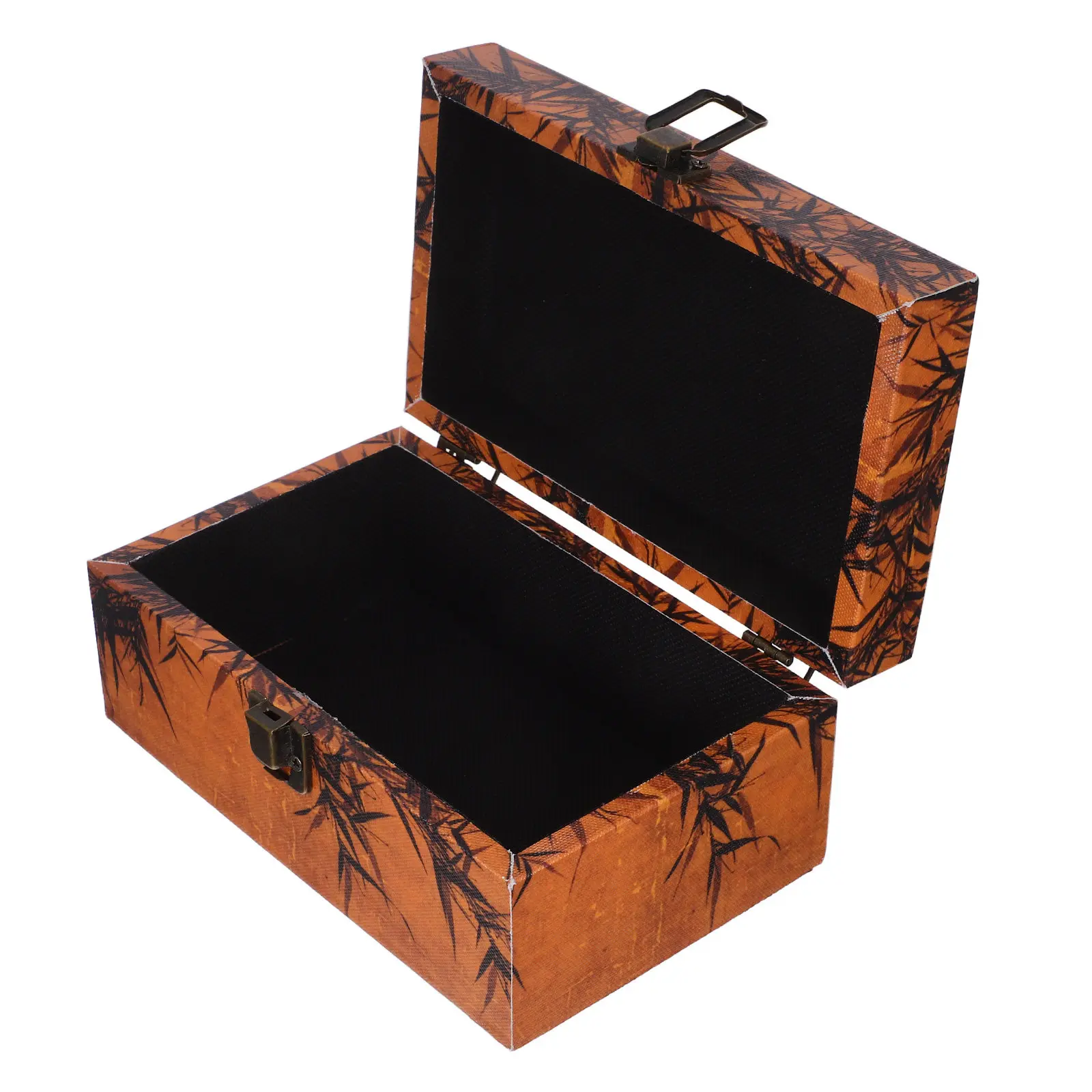 

Vintage Wooden Jewelry Storage Box Retro Treasure Chest Desktop Trinket Organizer Case for Necklace Earring Keepsake Bedroom