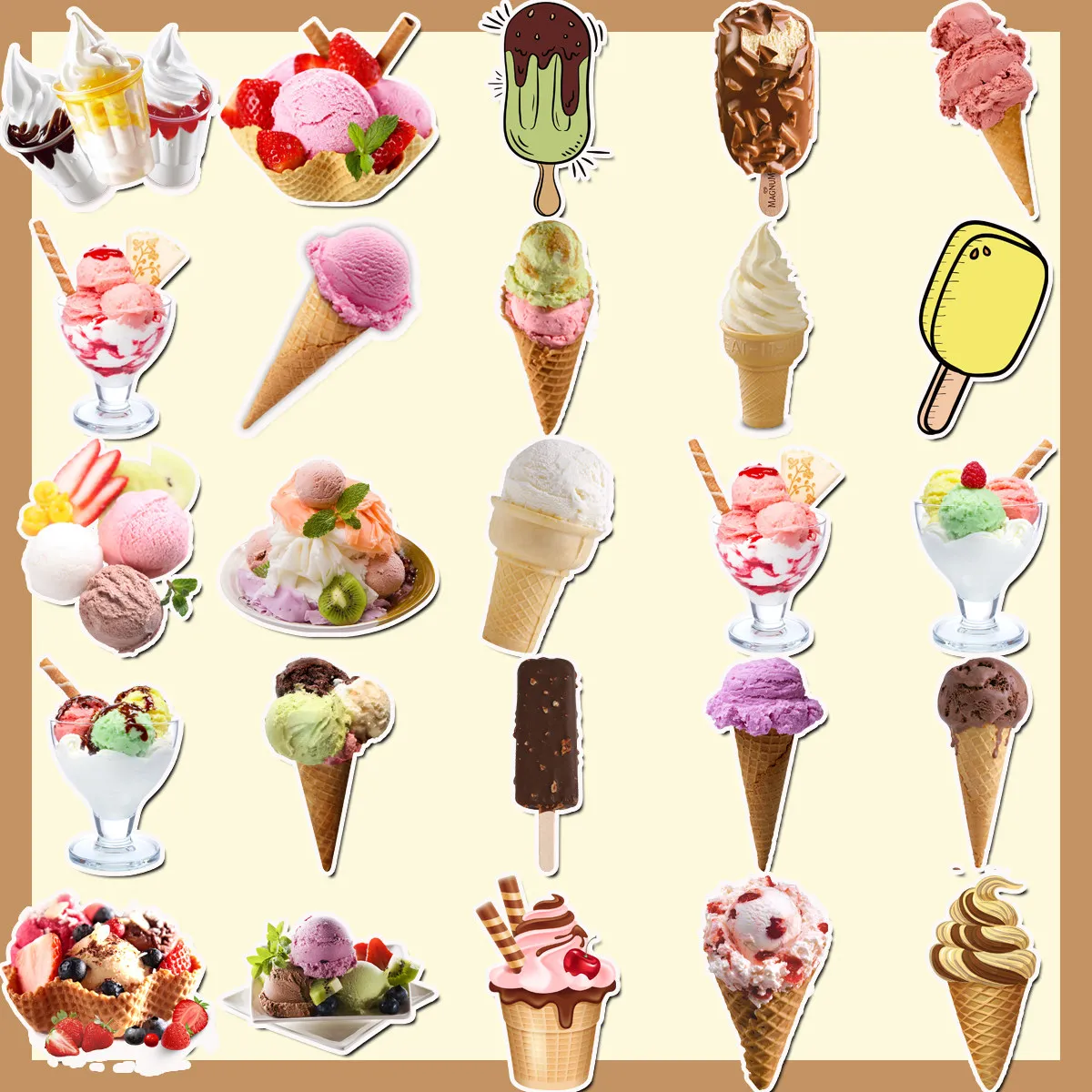 

Наклейки «Мороженое»: летние, прохладные, освежающие, для чехлов на телефон, для творчества, для ежедневника, для стаканов, для студенческих тетрадей