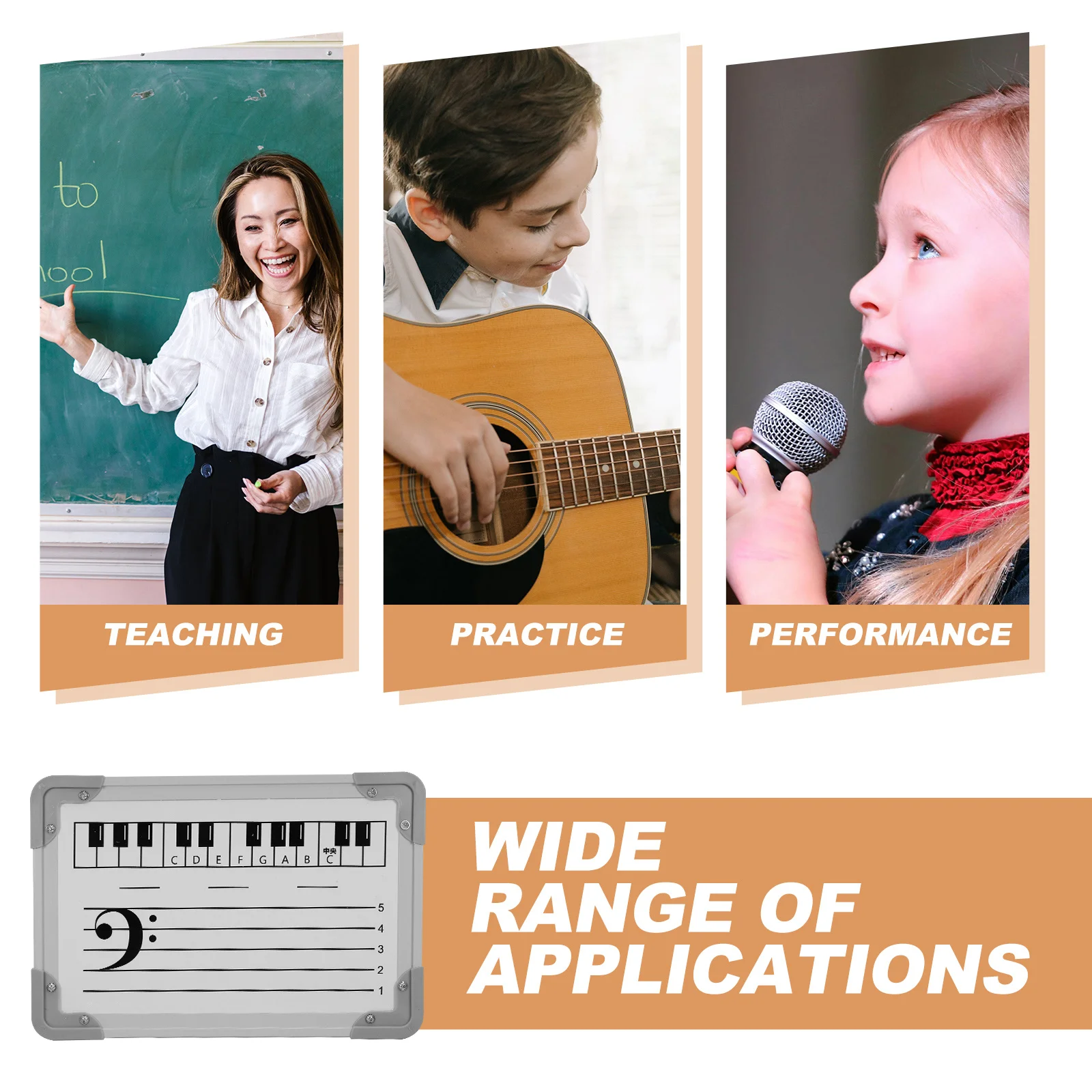 

1Set Staff White Board Musical Notes Erasable Teaching Board for Music Education Classroom Tools