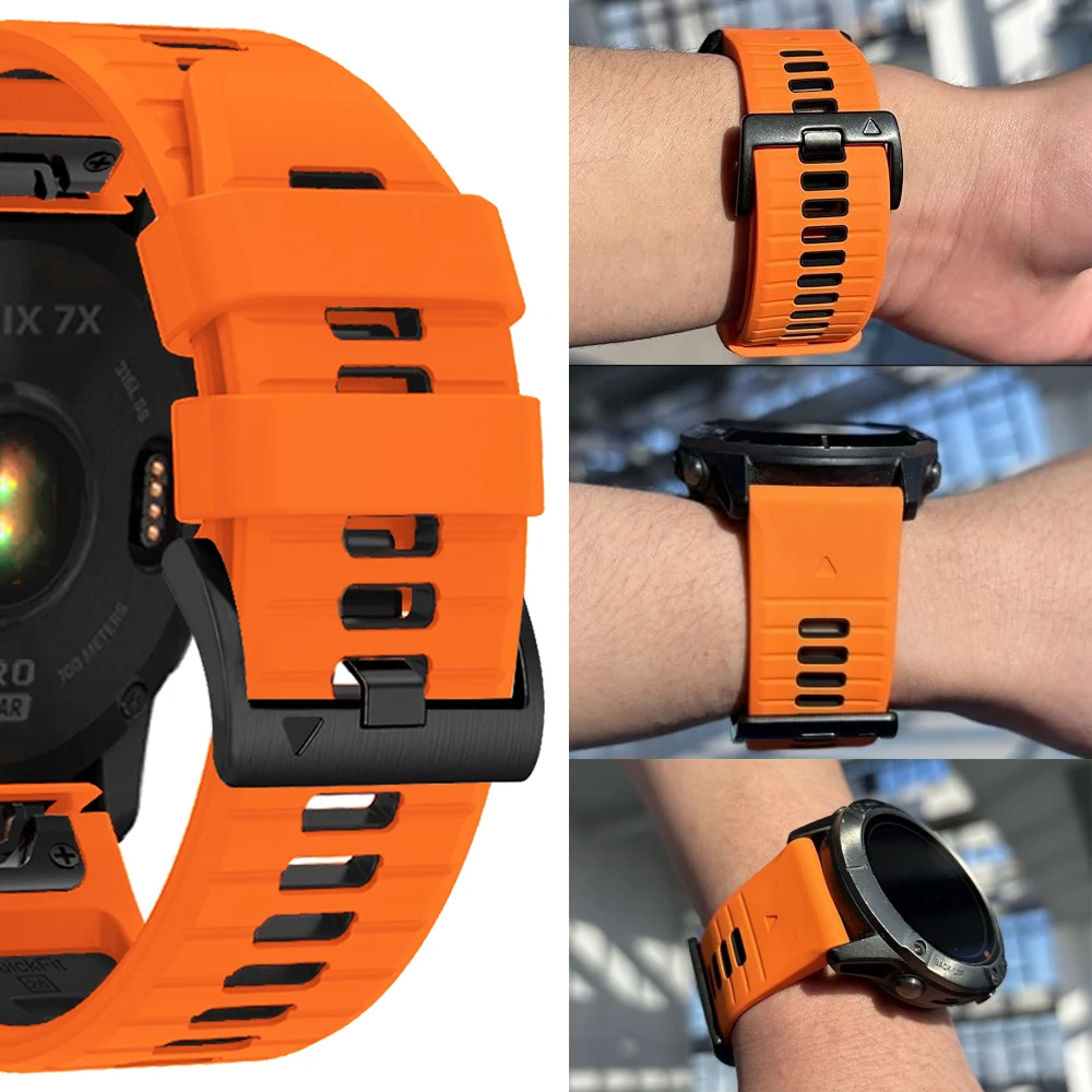 가민 피닉스 7X 프로 6X GPS 5X 펄스/피닉스 8 7 6 5/포어러너 965 955 945 퀵핏 밴드용 투톤 스포츠 실리콘 스트랩