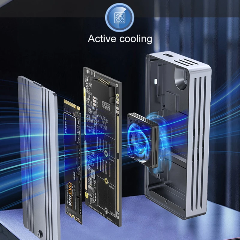 태블릿 컴퓨터 용 UTHAI NVME 알루미늄 합금 하드 드라이브 박스 4T 확장 M2 SSD 솔리드 스테이트 모바일 드라이브 박스 40G