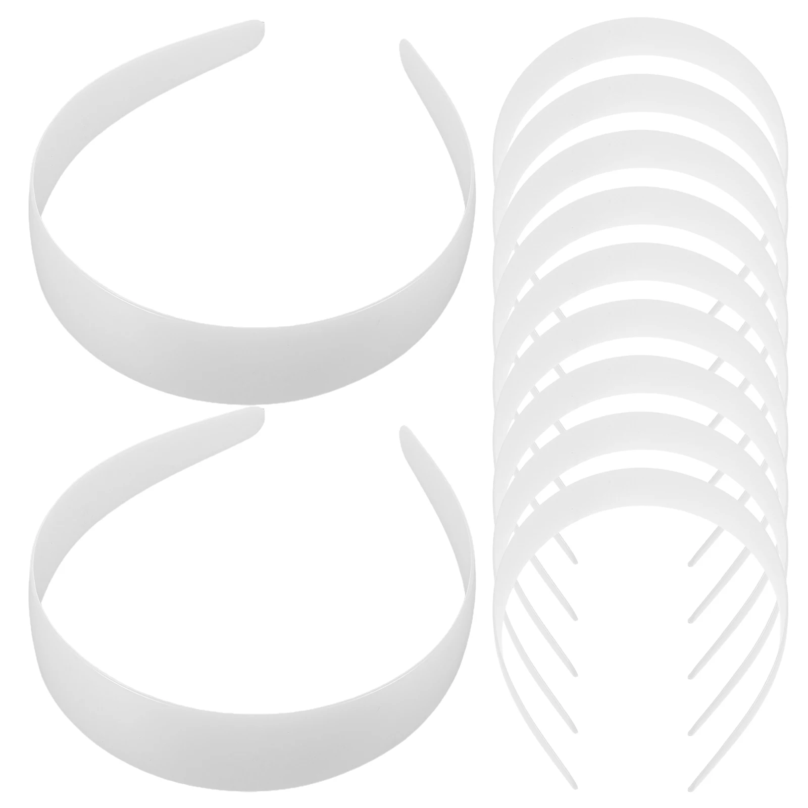 

12 Pcs Base Craft Simple Plastic Headb Plastic Hair Accessories Women Plain White Clear Lightweight Stable Arc Design DIY