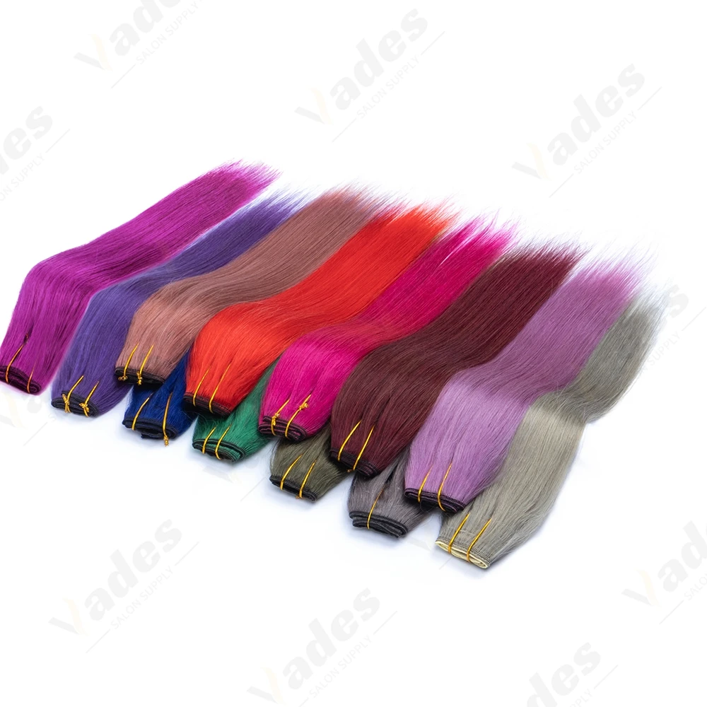 Picture 3: 40CM Elegant Straight 4 Clips Hair Colorful Rainbow One Color Party Highlight Long Straight Suitable for Women Party Gifts 40G