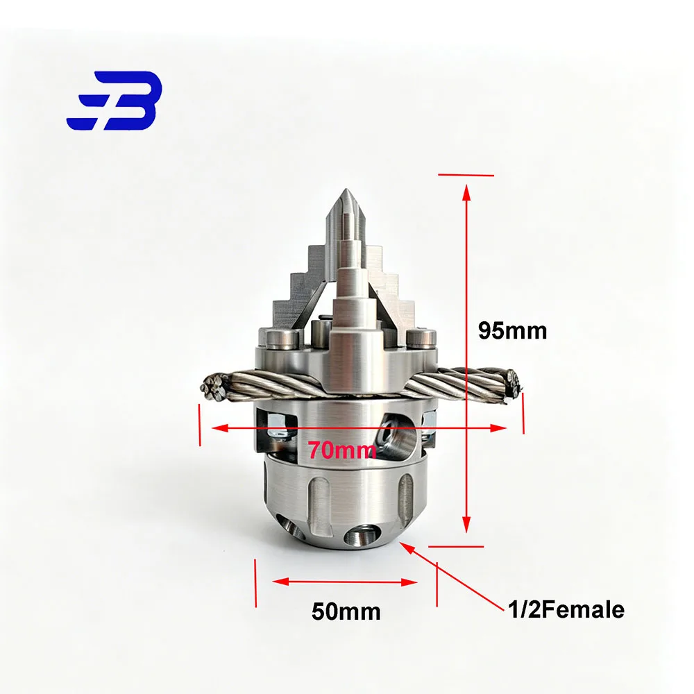 Rotating Nozzle High Pressure Drain Cleaning Nozzles Pipeline Dredging Cleaning Ceramics Sewer Jetter Chain G1/2 image 4