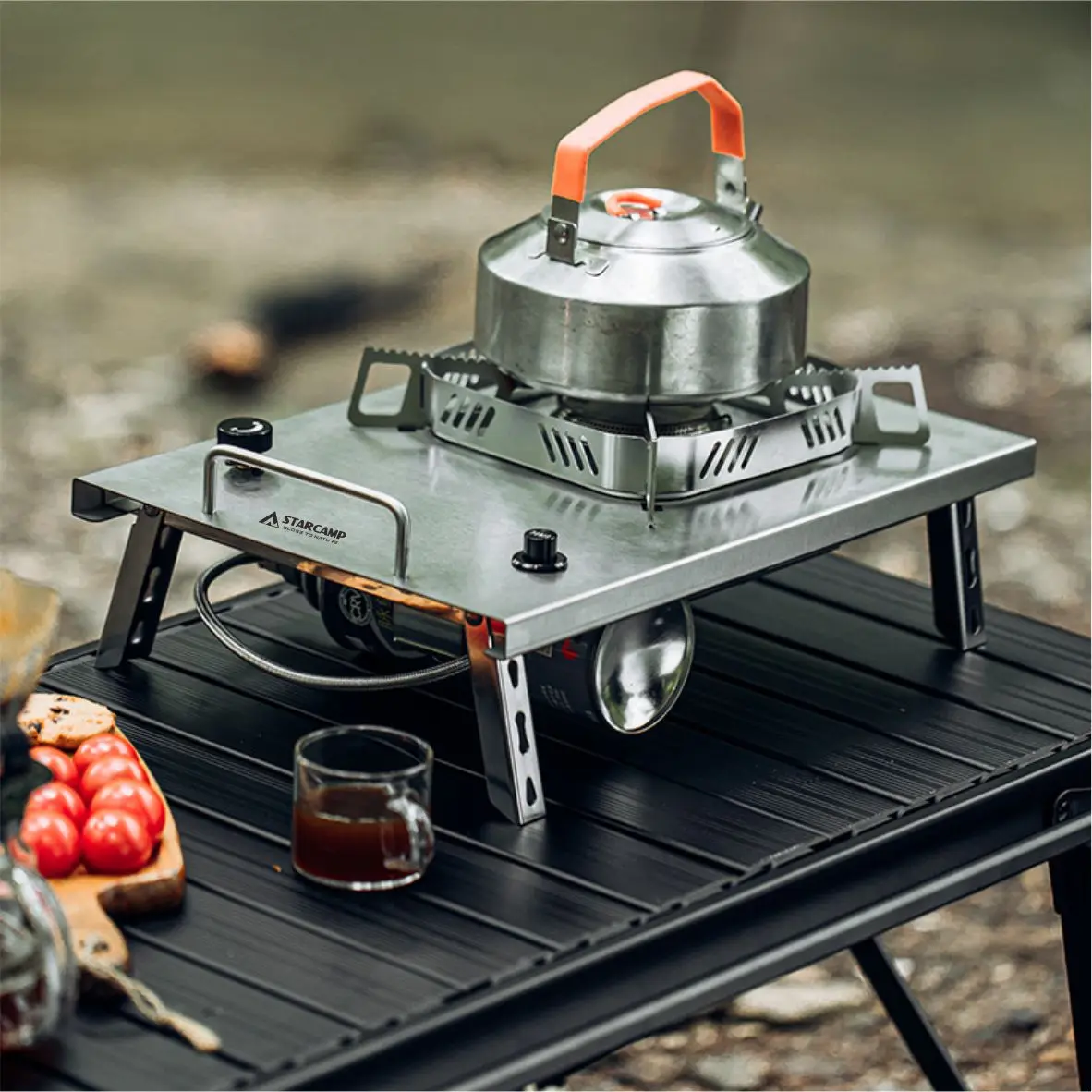 STARCAMP 4500W IGT przenośna zewnętrzna kuchenka gazowa na kemping ze stali nierdzewnej wiatroszczelna automatyczna składana na paliwo propan-butan