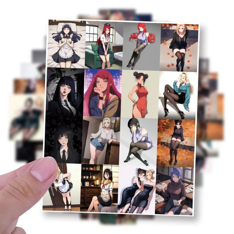 64pcs Anime Naruto Vrouwelijke Karakters Meid Collectie Graffiti Stickers Decals Koffer Gitaar Decoratie DIY Kids Klassiekers Speelgoed