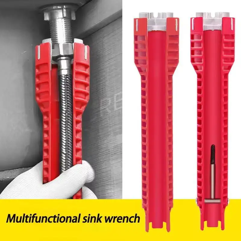

Sink Wrench Plumbing Tool Adjustable Jaw Faucet Installer Home Plumbing Tool for Kitchen Bathroom Pipe Repair