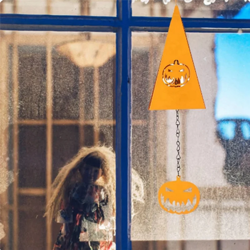 

ABJO-Halloween украшение комнаты Хэллоуин кованый треугольник колокольчик кулон садовый колокольчик Decoracion Para Habitacion