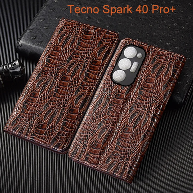

Dragon Claw Genuine Leather Flip Case For Tecno Spark 30 30C 40 40C Pro Plus Phone Cover Card Cases Scratch Proof