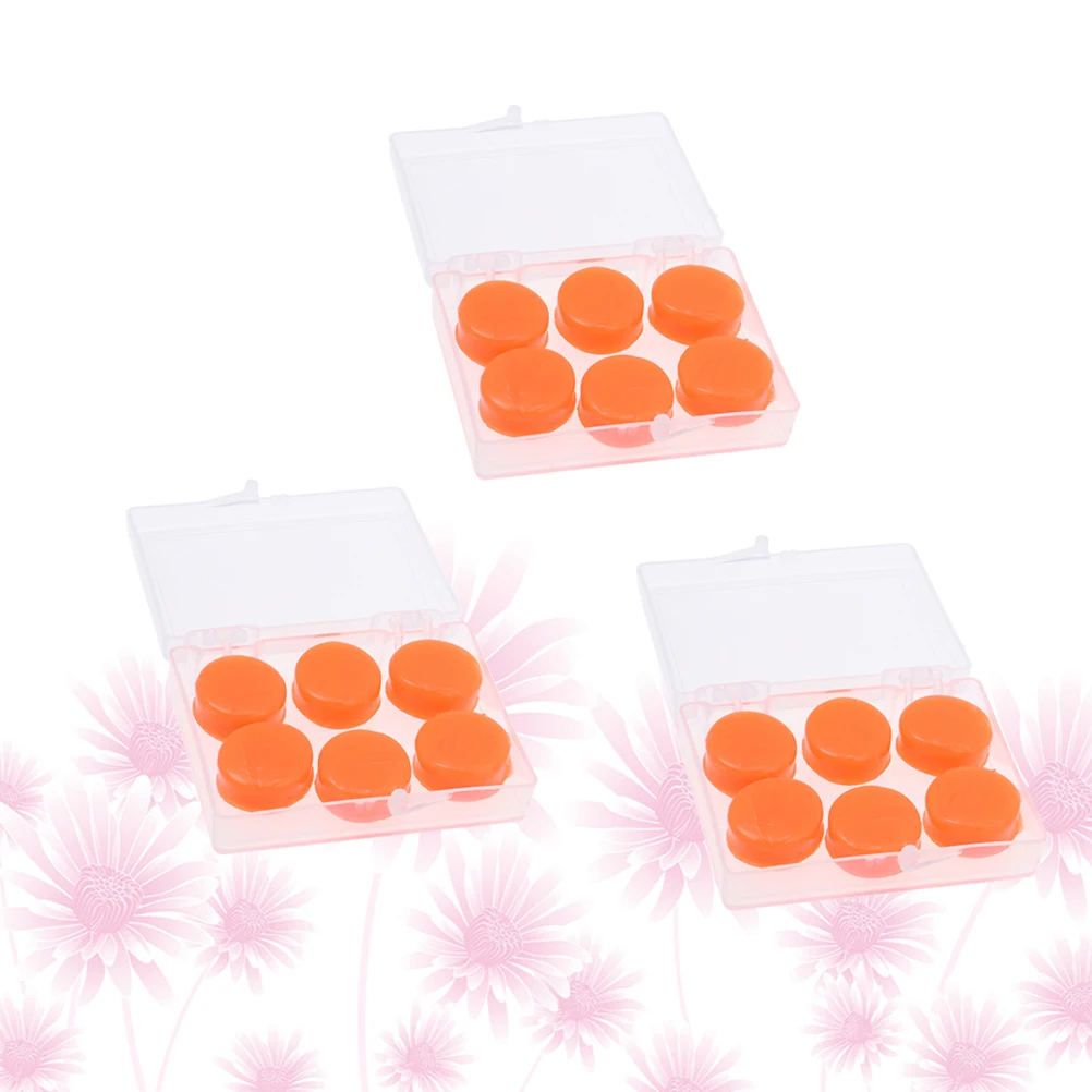 18 قطعة من سدادات الأذن السيليكونية المقاومة للماء وعازلة للصوت قابلة للتشكيل للسباحة والاستحمام للرجال والنساء، سدادات أذن برتقالية للسباحة