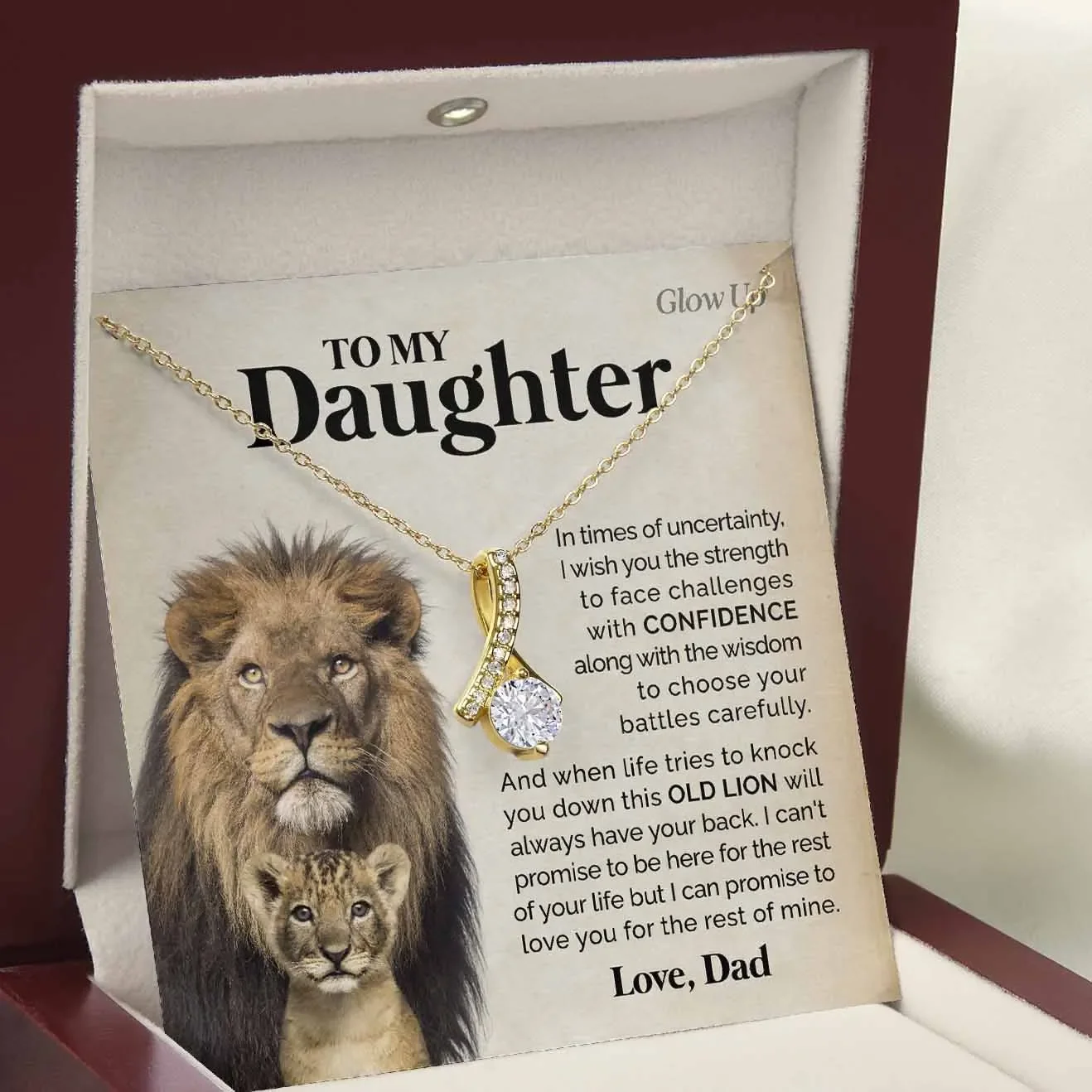 New Love Alluring Necklace To My Daughter Gift for Daughter Girl From Dad Pendant Necklace with Box for Birthday Dropshipping