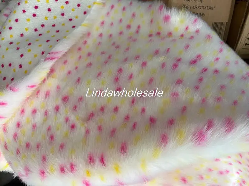 Color jacquard imitation rabbit fur felt cloth,Faux fur fabric,sewing accessories