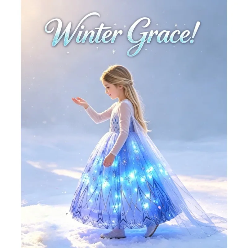 

Girl Princess Cute Dress Kid Theme Glowing Gown Little Girl New Year Birthday Party Festival Cosplay Evening Dress For Children