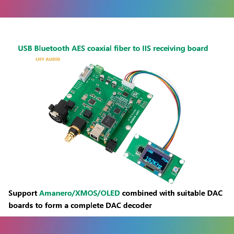 

USB Coaxial AES Fiber To IIS Support XMOS/Amanero AK4118 Receiving Board With Decoding