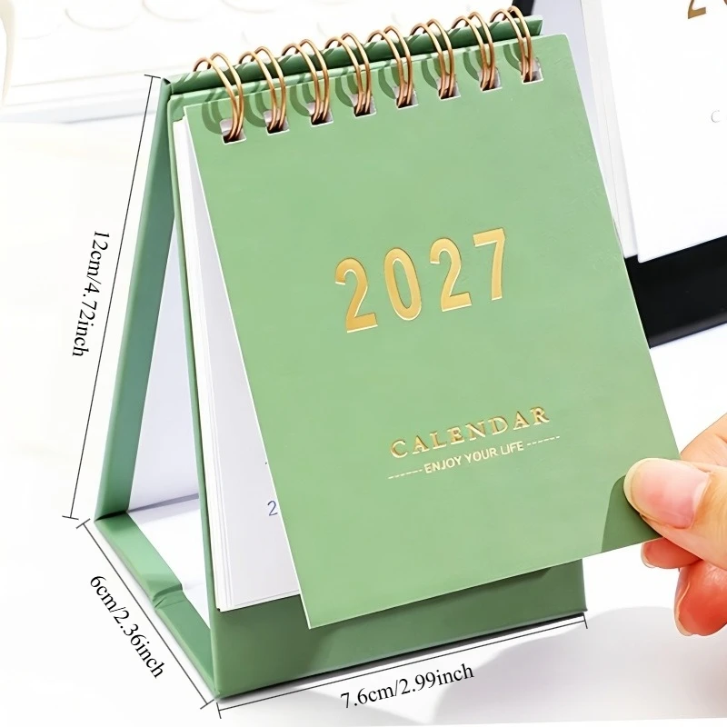 2027 Mini Morandi Color Calendar Small Desk Calendar Memo Calendar Planner Desktop Decoration Office Stationery New Year Gifts