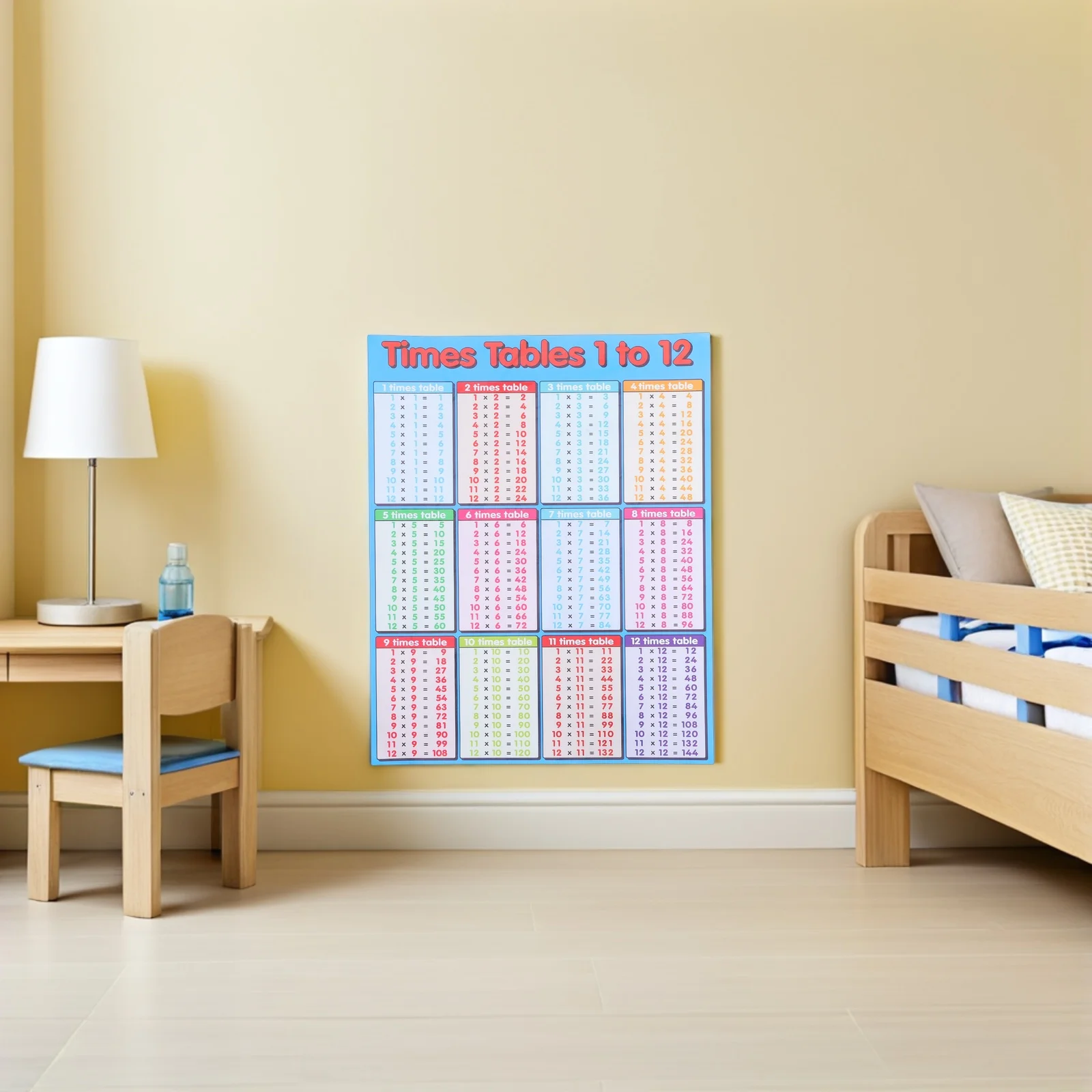 

1pcs 40X50Cm Table Poster Canvas Math Chart For Classroom Wall Large Learning Multiplication Tool For Elementary Students -