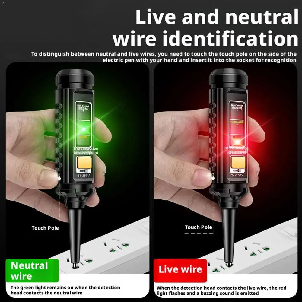 

Профессиональная ручка-детектор напряжения переменного тока с цветной подсветкой, отвертка электрика, NCV-тестер, электроинструмент