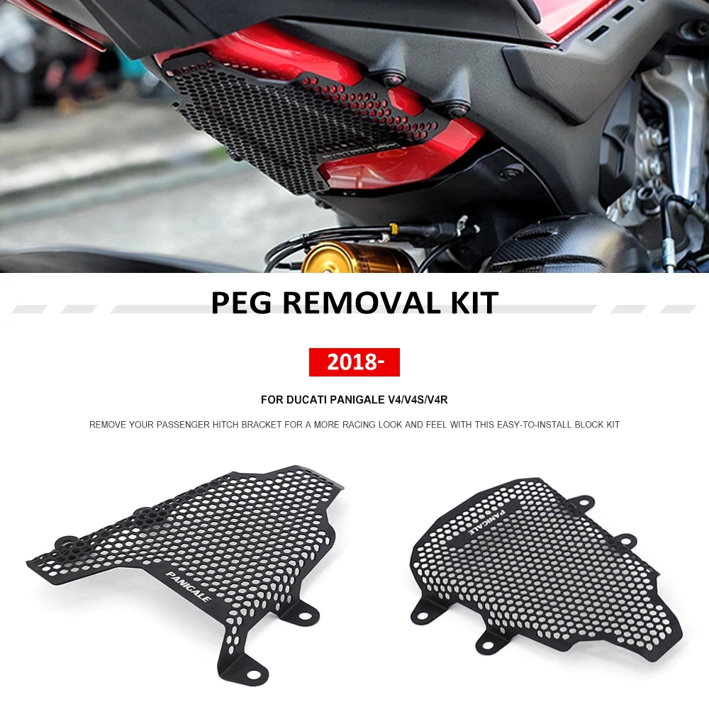 

Motorcycle Tank Grille For Ducati Panigale V4 S R Pillion Peg Removal Kit Fuel Tank Cover Guard Fuel Tank Protection Net 2018-