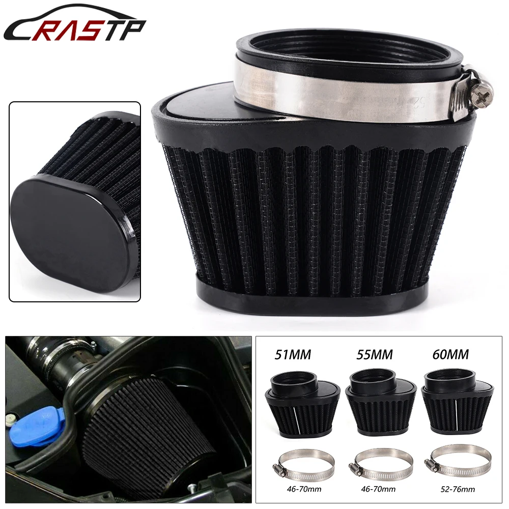 

RASTP-Universal Air Filter Cleaner Oval Round Tapered Cone Clamp 51mm/55mm/60mm for Motorcycle Car Mini Bike RS-OFI100