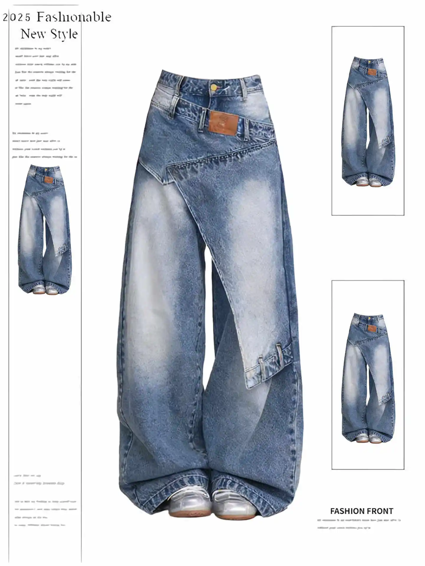

Women's Baggy Jean American Retro Denim Pants Y2k Design High Street Wide Fit Goblin Core Cowboy Japanese Harajuku Long Trousers
