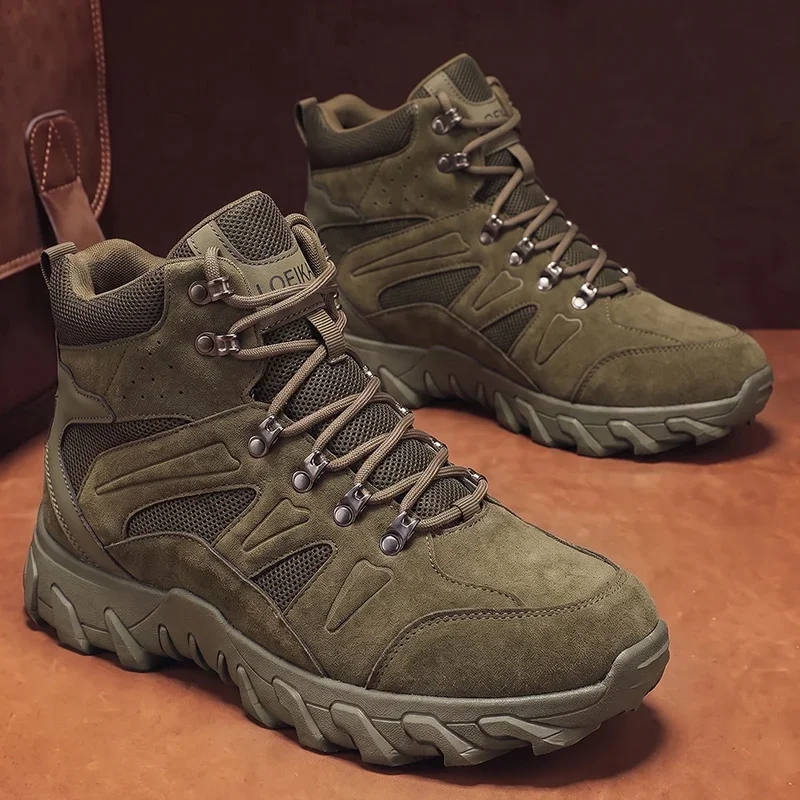 Damen High-Top wasserdichte Stiefel mit breiter Zehenbox, rutschfester, dicker Sohle, Schnürung, lässige, modische Trekkingstiefel für den täglichen Gebrauch – Detail 7