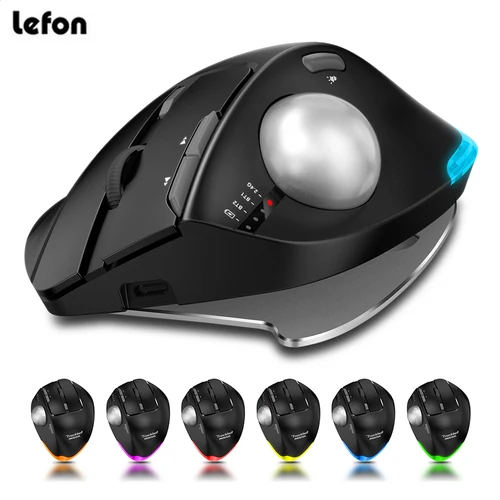 Ratón Trackball Lefon F33/F26C/F35B/ratón ergonómico Bluetooth 2,4G ratón Rollerball recargable inalámbrico para PC dibujo de oficina